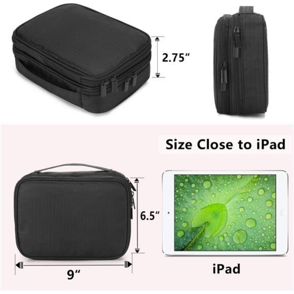 Travel Jewelry Organizer Case, Storage Bag Holder for Jewelery, Black - Picture 7 of 7